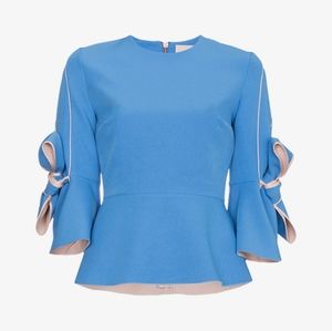 🌹ROKSANDA - BNWT Kemi SILK Peplum BOW Blouse TOP BOW